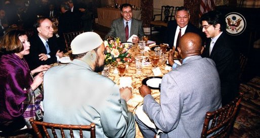 Secretary of State Colin Powell at an Iftaar dinner, November 18, 2002.