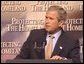 President George W. Bush addressed federal employees about Homeland Security. Video screen capture by Monty Haymes.