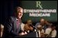 President George W. Bush remarks on improving prescription drug coverage in Minneapolis, Minn., during a full day of discussions about strengthening America's Medicare system Thursday, July 11.  