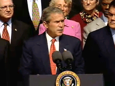 President Bush today released the first National Strategy for Homeland Security. The purpose of the Strategy is to mobilize and organize our Nation to secure the U.S. homeland from terrorist attacks. Video screen capture by Monty Haymes. President Bush today released the first National Strategy for Homeland Security. The purpose of the Strategy is to mobilize and organize our Nation to secure the U.S. homeland from terrorist attacks. Video screen capture by Monty Haymes.