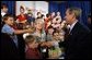 President George W. Bush greets students and teachers after delivering remarks on education at Read-Patillo Elementary School in New Smyrna Beach, Fla., Thursday, Oct. 17. White House photo by Eric Draper. White House photo by Eric Draper.