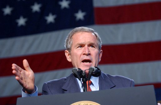 President George W. Bush speaks during the Pennsylvania Welcome in Downington, Pa., Tuesday, Oct. 22, 2002. White House photo by Eric Draper.