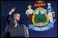 President George W. Bush speaks during the Maine Welcome in Bangor, Maine, Tuesday, Oct. 22.  