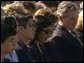 A memorial service was held today at the Johnson Space Center in Houston, Texas for the seven crew members who were lost aboard Space Shuttle Columbia. White House screen capture