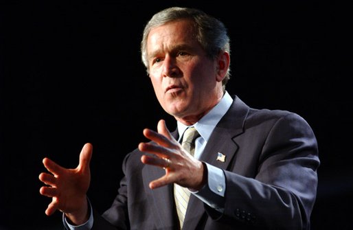 President George W. Bush speaks at the 2003 National Religious Broadcasters’ Convention at Opryland in Nashville, Tenn., Monday, Feb. 10, 2003. White House photo by Tina Hager.