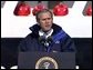 President Bush visited the Port of Philadelphia to meet with front-line Coast Guard personnel and discuss the vital role that they are playing in Operation Liberty Shield, Operation Iraqi Freedom and the War on Terrorism. White House screen capture.