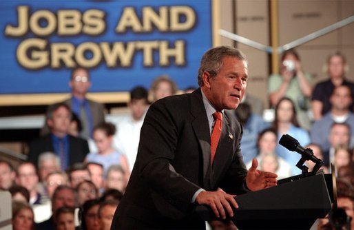 President George W. Bush delivers remarks on the economy in Fridley, Minn., Thursday, June 19, 2003. White House photo by Tina Hager