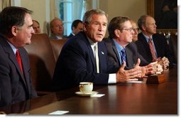 President George W. Bush meets with members of the Congressional Conference Committee on Energy Legislation in the Cabinet Room Wednesday, Sept. 17, 2003.  White House photo by Tina Hager