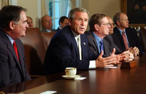 President George W. Bush meets with members of the Congressional Conference Committee on Energy Legislation in the Cabinet Room Wednesday, Sept. 17, 2003. White House photo by Tina Hager