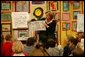 Lynne Cheney shares ideas from her book "A is for Abigail: An Almanac of Amazing American Women" with more than 80 third grade students from Ashurst Elementary School and Russell Elementary School on Marine Corps Base, Quantico, Va., Oct. 23, 2003. This is the second children's book authored by Mrs. Cheney designed to educate children about American History. Mrs. Cheney's proceeds from the book will be donated to charity. White House photo by David Bohrer.