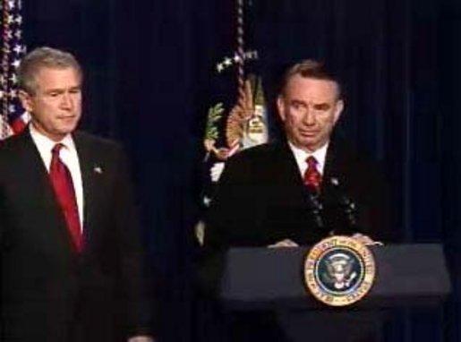 President Bush discussed Medicare reform and urged Congress to finalize legislation that benefits America's seniors Wednesday in the Eisenhower Executive Office Building. White House screen capture