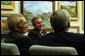 President George W. Bush participates in a conversation with seniors at Los Olivos Senior Center Association in Phoenix, Arizona. Tuesday, Nov. 25, 2003. White House photo by Tina Hager.