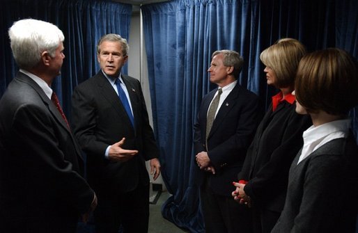 President George W. Bush talks with small business owners and employees of ISCO Industries in Louisville, Ky., Thursday, Feb. 26, 2004. White House photo by Tina Hager