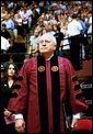 Vice President Dick Cheney waits to address the audience of the Florida State University Commencement Ceremony in Tallahassee, Fla., Saturday, May 1, 2004. White House photo by David Bohrer.