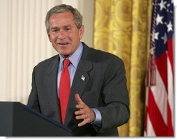 President George W. Bush delivers remarks on the economy in the East Room, Friday, July 2, 2004.  White House photo by Eric Draper