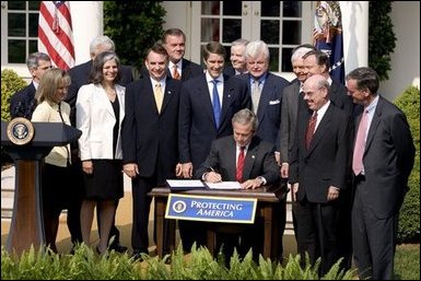 President George W. Bush signs S.15-Project Bioshield Act of 2004.