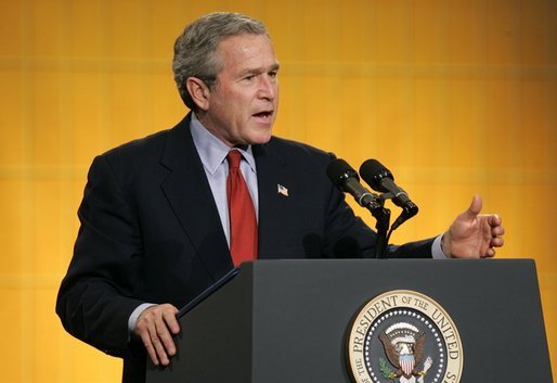 President George W. Bush speaks at the White House Conference on the Economy at the Ronald Reagan Building in Washington, D.C., on Thursday, Dec. 16, 2004. White House photo by Paul Morse