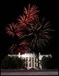 Fireworks explode over the White House, the grand finale for 'A Celebration of Freedom' inaugural concert held on the Ellipse in Washington, D.C., Jan. 19, 2005. White House photo by Susan Sterner.