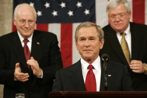 President George W. Bush delivers his fourth State of the Union Address at the U.S. Capitol, Wednesday, Feb. 2, 2005. White House photo by Eric Draper