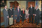 Vice President Dick Cheney and Lynne Cheney meet with the 2005 Capital Partners for Education Cheney Scholars in the Vice President's Ceremonial Office April 7, 2005. White House photo by David Bohrer