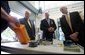 Vice President Dick Cheney, Senator Saxby Chambliss, and Department of Homeland Security Secretary Michael Chertoff are shown various types of radioactive sensing devices during a visit to the Federal Law Enforcement Training Center in Glynco, Georgia, May 2, 2005. White House photo by David Bohrer