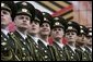 Russian soldiers march through Moscow's Red Square, Monday, May 9, 2005, during a parade commemorating the 60th Anniversary of the end of World War II. White House photo by Eric Draper