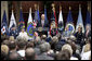 Ambassador John Negroponte speaks after being sworn in as the Director of National Intelligence in a ceremony at the New Executive Office Building Wednesday, May 18, 2005. White House photo by Eric Draper