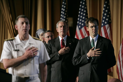 President George W. Bush attends the National Catholic Prayer Breakfast in Washington, D.C., Friday, May 20, 2005. White House photo by Eric Draper