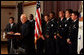 Vice President Dick Cheney and Attorney General Alberto Gonzales address recipients of the 2005 Public Safety Officer Medal of Valor Award and guests during a ceremony in the Dwight D. Eisenhower Executive Office Building Thursday, July 14, 2005. The Medal of Valor is awarded to public safety officers cited by the Attorney General for extraordinary courage above and beyond the call of duty. White House photo by David Bohrer