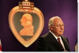 Vice President Dick Cheney speaks to the attendees at the 73rd National Convention of the Military Order of the Purple Heart in Springfield, Missourri, Thursday, August 18, 2005. The organization was formed in 1932 for the protection and mutual interest of all who have, as a result of being wounded in combat, recieved the Purple Heart.  White House photo by David Bohrer