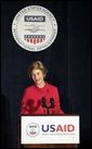 Laura Bush delivers remarks at the USAID Dinner: Fighting Malaria in Africa: Taking Action, Building Partnerships, in New York Wednesday, Sept. 14, 2005. White House photo by Krisanne Johnson