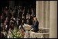 President George W. Bush speaks during the National Day of Prayer and Remembrance Service at the Washington National Cathedral in Washington, D.C., Friday, Sept. 16, 2005. White House photo by Krisanne Johnson