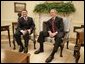 President George W. Bush visits with King Abdullah of Jordan, Thursday, Sept. 22, 2005 in the Oval Office at the White House in Washington. White House photo by Eric Draper