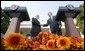 President George W. Bush and President Mahmoud Abbas, of the Palestinian Authority, shake hands after speaking with the media Thursday, Oct. 20, 2005, in the Rose Garden of the White House.  White House photo by Paul Morse