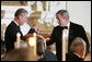 President George W. Bush and the Prince of Wales toast one another during a dinner at the White House, Wednesday evening, Nov. 2, 2005. White House photo by Krisanne Johnson