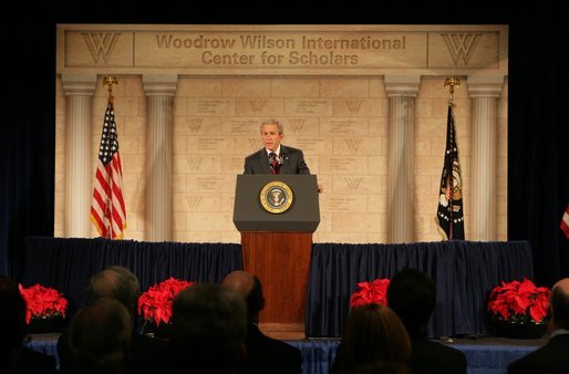 President George W. Bush delivers remarks Wednesday, Dec. 14, 2005, outlining the strategy for victory in Iraq during an address at the Woodrow Wilson International Center for Scholars in Washington D.C. White House photo by Kimberlee Hewitt