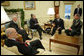 President George W. Bush talks about levee reconstruction during a briefing Thursday, Dec. 15, 2005, in the Oval Office of the White House. The President is joined by Secretary Michael Chertoff, left, Department of Homeland Security; Don Powell, Federal Coordinator for the Recovery and Rebuilding of the Gulf Coast; Mayor Ray Nagin of New Orleans, and Lt. Gen. Carl Strock, Commander and Chief of Engineers, US Army Corps of Engineers. White House photo by Paul Morse