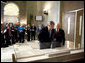 President George W. Bush views the Emancipation Proclamation with Allen Weinstein, Archivist of the United States, at the National Archives in Washington, D.C., Monday, January 16, 2006. White House photo by Eric Draper