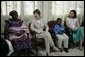 Mrs. Laura Bush and her daughter Barbara talk with patients, their family members and staff at the Korle-Bu Treatment Center, Tuesday, Jan. 17, 2006 in Accra, Ghana. White House photo by Shealah Craighead