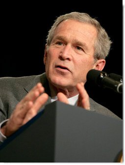 President George W. Bush delivers remarks on the 2006 agenda, Wednesday, Feb. 1, 2006 at the Grand Ole Opry House in Nashville, Tennessee.  White House photo by Eric Draper