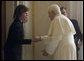 Mrs. Laura Bush meets in a private audience with Pope Benedict XVI, Thursday, Feb. 9, 2006 at The Vatican. White House photo by Shealah Craighead