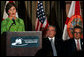 Laura Bush delivers remarks Wednesday, Feb. 15, 2006, in Coral Gables, FL, to emphasize the National Park Foundation's Junior Ranger program and its importance to preservation and education in the National Parks. White House photo by Shealah Craighead