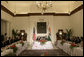 President George W. Bush and Prime Minister Manmohan Singh of India, lead a meeting Thursday, March 2, 2006, with U.S. and Indian CEOs. White House photo by Eric Draper