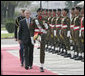 A Pakistan cavalry honor guard welcomes President George W. Bush to Aiwan-e-Sadr in Islamabad, Pakistan, Saturday, March 4, 2006. White House photo by Eric Draper