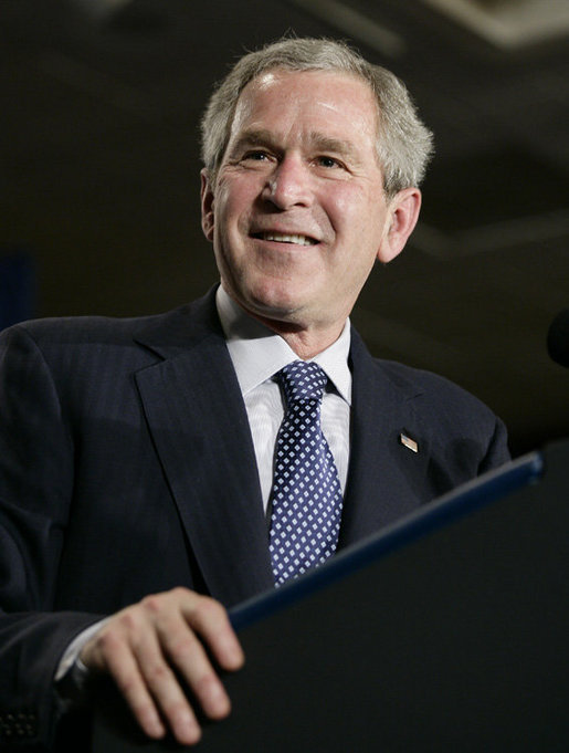President George W. Bush addresses his remarks to an audience at Freedom House, Wednesday, March 29, 2006 in Washington. where President Bush discussed Democracy in Iraq and thanked the Freedom House organization for their work to expand freedom around the world. White House photo by Eric Draper