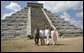 President George W. Bush is flanked by Canada's Prime Minister Stephen Harper, left, and Mexico's President Vicente Fox as they tour the Chichen-Itza Archaeological Ruins Thursday, March 30, 2006, with Dr. Federica Sodi, Regional Director of National Institute of Anthropology and History. White House photo by Eric Draper