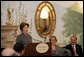 Mrs. Laura Bush speaks to an audience that includes 35 ambassadors representing countries with extreme adult/child illiteracy rates, Monday, April 24, 2006, during a luncheon celebrating the United Nations Educational, Scientific and Cultural Organizational (UNESCO), Education for All Week, at the Blair House in Washington, D.C. Education for All is an international effort coordinated by UNESCO to make the benefits of education accessible to all people. White House photo by Shealah Craighead