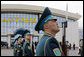 A Kazakh Honor Guard stands at attention during Vice President Dick Cheney's arrival to Astana, Kazakhstan, Friday, May 5, 2006. The Vice President’s visit to Kazakhstan is the second stop of a six-day, three-country trip to Eastern Europe and Central Asia. White House photo by David Bohrer