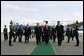 Vice President Dick Cheney walks through an Honor Guard with Foreign Minister Kasymzhomart Tokayev upon arrival in Astana, Kazakhstan, Friday, May 5, 2006. While in Astana the Vice President will meet with Kazakh President Nursultan Nazarbayev to discuss a range of issues including democratization, Central Asian relations, energy, and the global war on terror. White House photo by David Bohrer