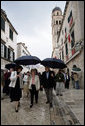 Vice President Dick Cheney and Lynne Cheney are guided on a tour of the Old City of Dubrovnik, Croatia, Saturday, May 6, 2006. During a two-day visit to Dubrovnik the Vice President will meet with Croatian officials and leaders from Albania and Macedonia. White House photo by David Bohrer
